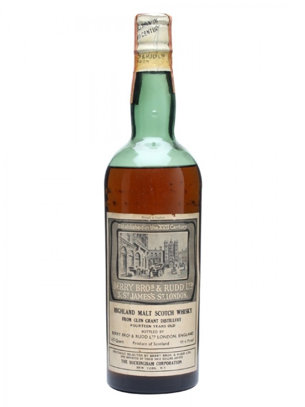 Glen Grant 14 Year Old Bottled 1930s US Import Berry Bros & Rudd